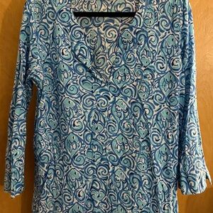 Lily Blue Patterned Blouse